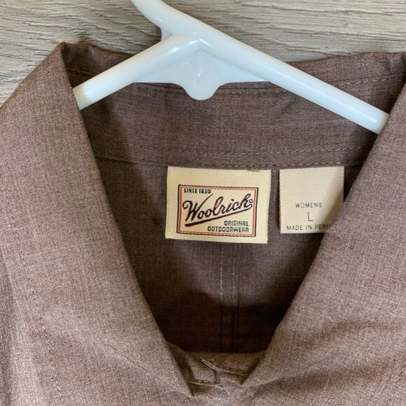 Woolrich Womens Long Sleeve Button-Up Shirt Brown L 65% Cotton/35% Polyester Cla - Picture 7 of 9